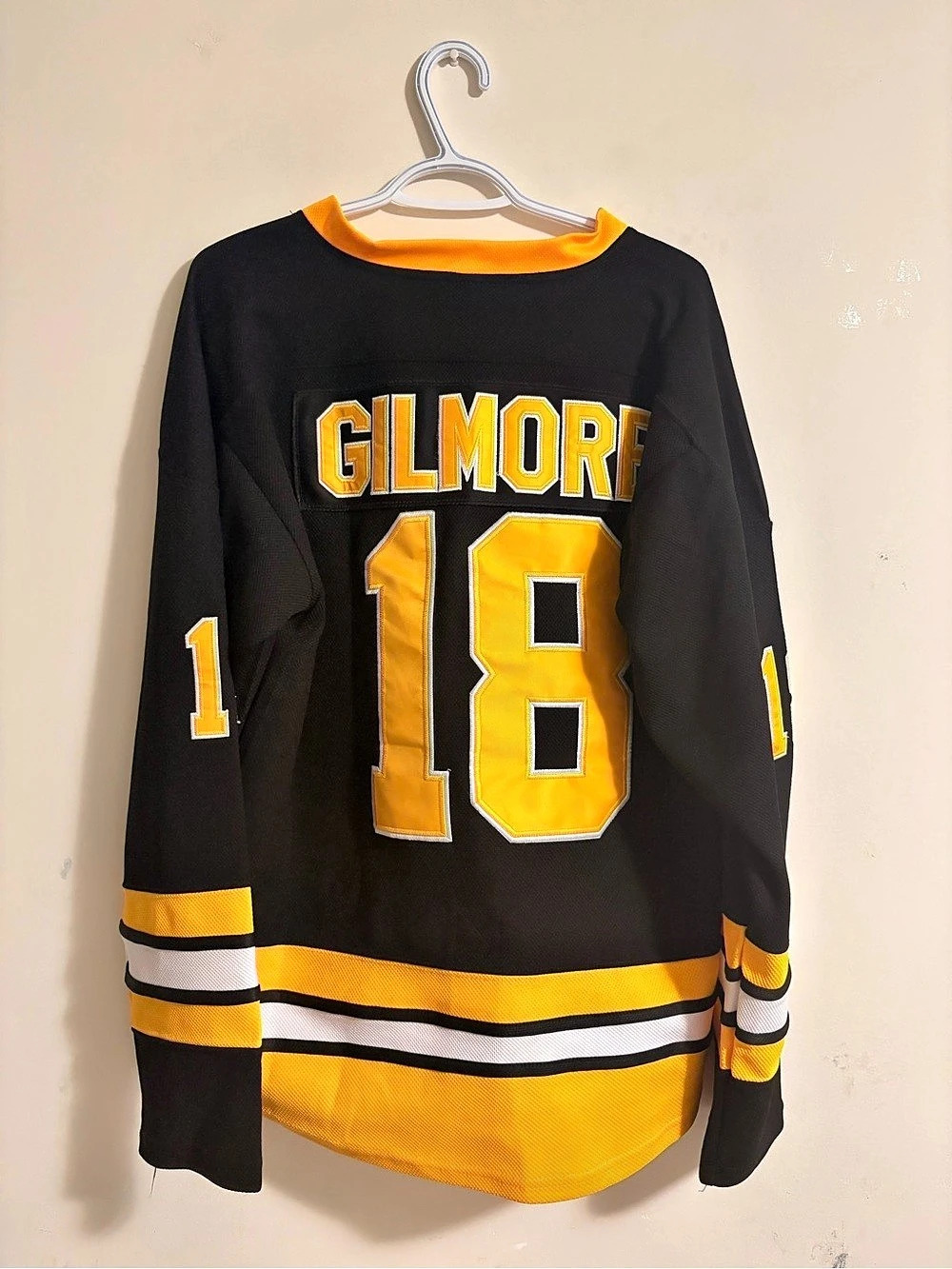 Happy Gilmore Boston #18 Black & Gold Hockey Jersey